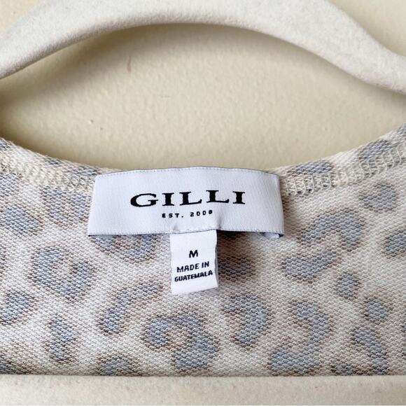 Gilli | Leopard Print Jumpsuit Elastic Waist Pockets V-neck Brown Tan Medium - Picture 8 of 8